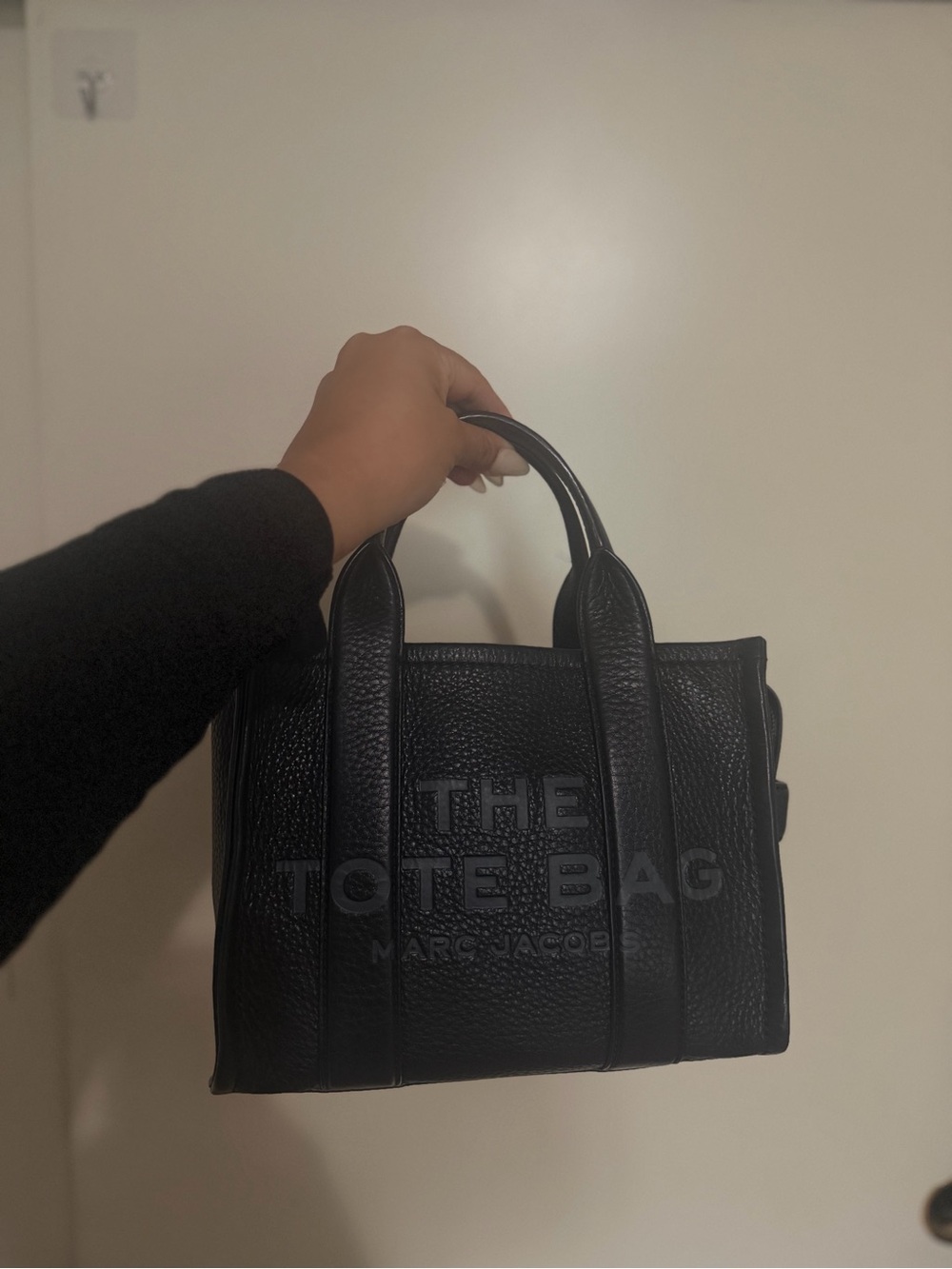 Marc Jacobs Mini Black Pebbled Leather The Tote Bag